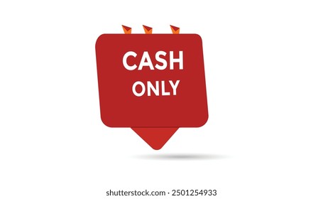 Cash only button web banner templates. Vector Illustration 