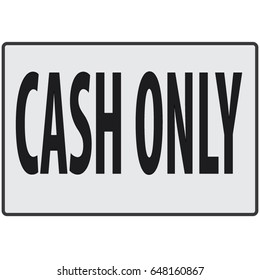 Cash Only Door Glass Sticker 