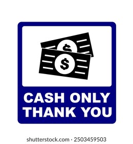 cash only payment printable sign for financial policy store or bussiness