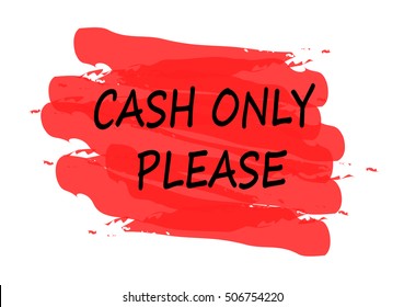 cash only please vector card
