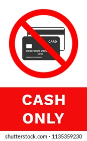 CASH ONLY sign. Vector.