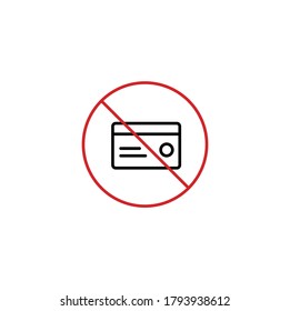 Cash only simple thin line icon vector illustration