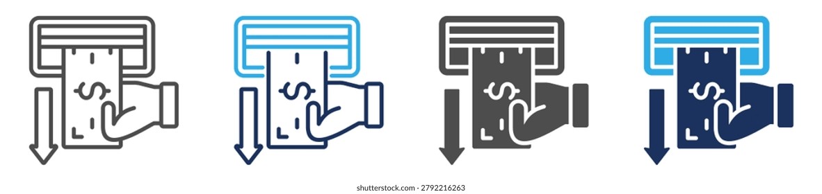 cash out icon set multiple concept