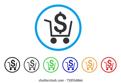 Cash Out rounded icon. Style is a flat cash out grey symbol inside light blue circle with black, gray, green, blue, red, orange variants. Vector designed for web and software interfaces.