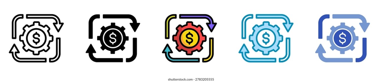 Cash Outflow Icon Set Multiple Style Collection