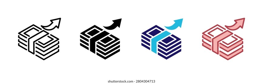 Cash Outflow Icons, Multi Style Icon Set