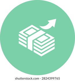 Cash Outflow Icons, Solid Style Graphic Element