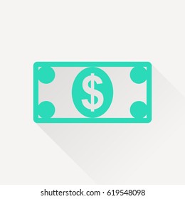 Cash paper money vector flat icon