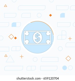 Cash paper money vector flat icon