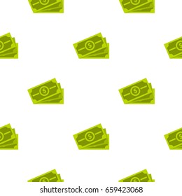Cash pattern seamless flat style for web vector illustration