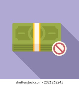 Cash pay icon flat vector. Card error. Money debit