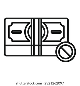 Cash pay icon outline vector. Card error. Money debit