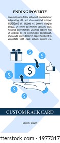 Cash payment flyer template. Hand hold money. Advertisement with information. Cash deposits only.Universal basic income abstract design.Layout illustration page with icon