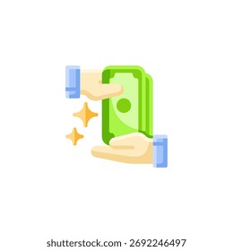 Cash Payment Icon Flat Style