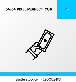 Cash payment icon. Logistics process 64x64 pixel perfect icon