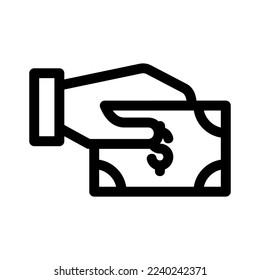 icono de pago en efectivo o logotipo símbolo de señal aislado ilustración vectorial - iconos vectoriales de estilo negro de alta calidad
