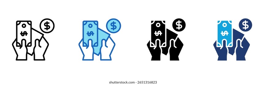 Icono de pago en efectivo Multi Style Ilustración vectorial