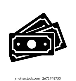 Ilustración de Arte vectorial de silueta de icono de pago en efectivo