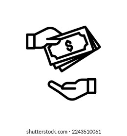 Cash Payment icon in vector. Logotype