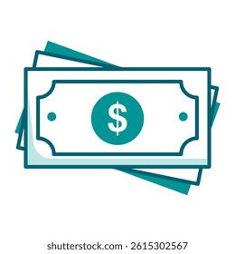 Cash Payment Icon. Visual representation of cash payment for financial and service UI use
