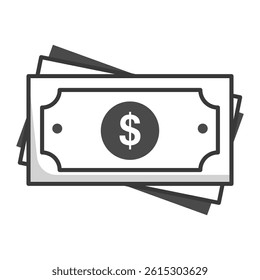 Cash Payment Icon. Visual representation of cash payment for financial and service UI use