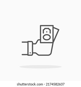 Cash Payment line icon. Editable stroke and pixel perfect. Can be used for digital product, presentation, print design and more.