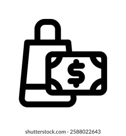cash payment line icon. vector icon for your website, mobile, presentation, and logo design.