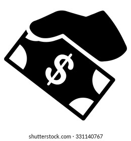 Cash Payment vector icon. Style is flat black symbol, rounded angles, white background.