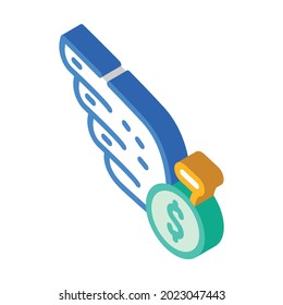 cash profit isometric icon vector. cash profit sign. isolated symbol illustration