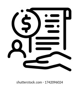 cash purchase agreement icon vector. cash purchase agreement sign. isolated contour symbol illustration