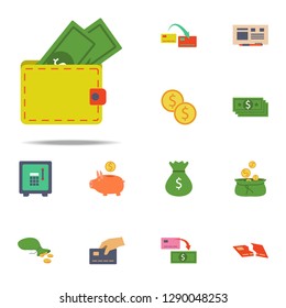 cash in a purse colored icon. Banking icons universal set for web and mobile