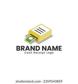 Cash receipt logo is great for financial, store, digital, internet etc logos.