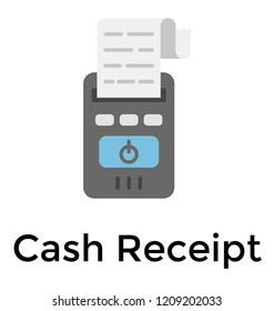 A cash receipt in the cash register for billing 