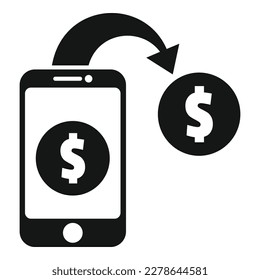 Cash receive icon simple vector. Money receive. Phone payment