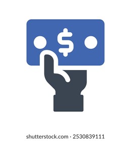 Cash received icon, Vector Graphics