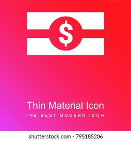 Cash red and pink gradient material white icon minimal design