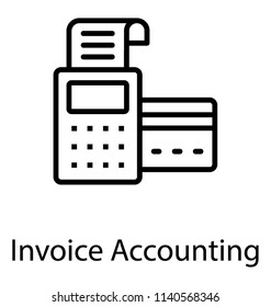 A cash register with the bill coming out, invoice accounting 