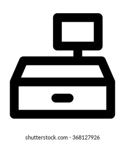 Cash Register Bold Line Vector Icon
