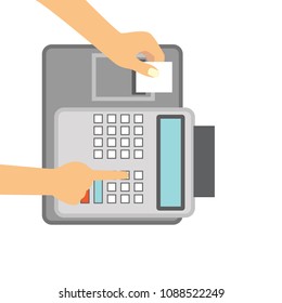 cash register for business concept. vector illustration