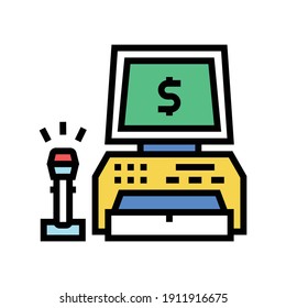cash register color icon vector. cash register sign. isolated symbol illustration