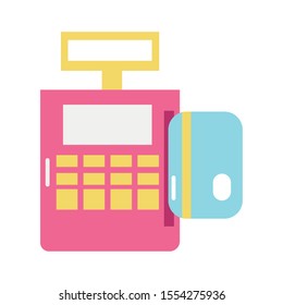 Cash register design, Shopping Commerce market store retail paying and buying theme Vector illustration