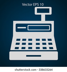 the cash register with a digital display vector illustration