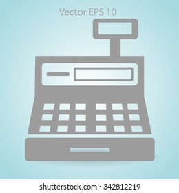 the cash register with a digital display vector illustration