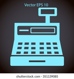 the cash register with a digital display vector illustration