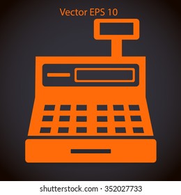 the cash register with a digital display vector illustration