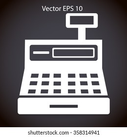 the cash register with a digital display vector illustration