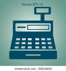 the cash register with a digital display vector illustration