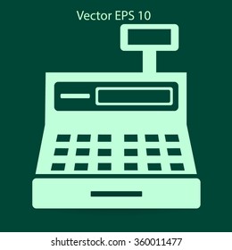 the cash register with a digital display vector illustration