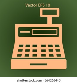 the cash register with a digital display vector illustration