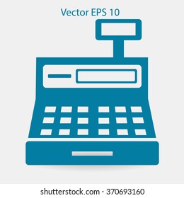 the cash register with a digital display vector illustration